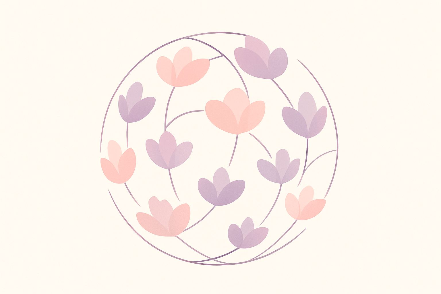 Abstract illustration of a global network of soft bloom nodes